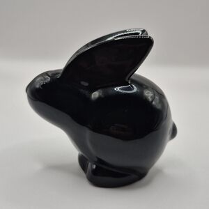 ONEIDA Black Crystal  Paperweight  Bunny Figure